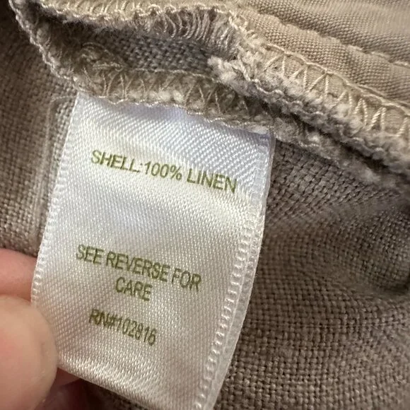 Garnet Hill 100% Linen Straight Leg Pants Women's size 2 Beige Tan Neutral - Picture 4 of 8